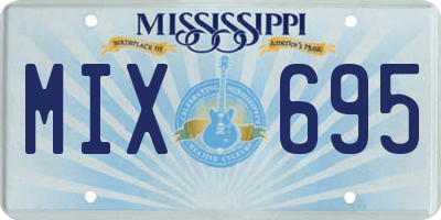 MS license plate MIX695