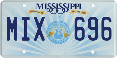 MS license plate MIX696