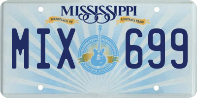 MS license plate MIX699