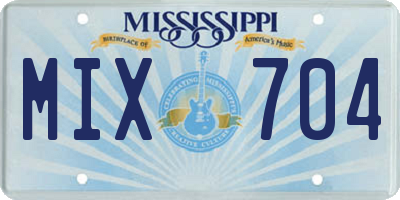 MS license plate MIX704