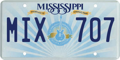 MS license plate MIX707
