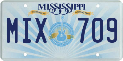 MS license plate MIX709