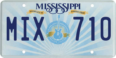 MS license plate MIX710