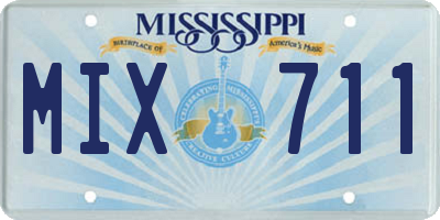 MS license plate MIX711