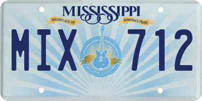 MS license plate MIX712