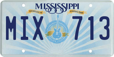 MS license plate MIX713