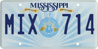MS license plate MIX714