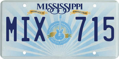 MS license plate MIX715