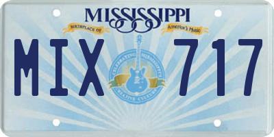 MS license plate MIX717