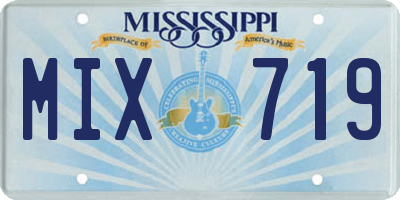 MS license plate MIX719