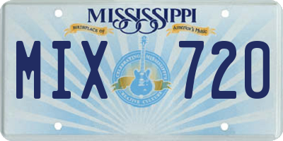 MS license plate MIX720