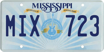 MS license plate MIX723