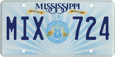 MS license plate MIX724