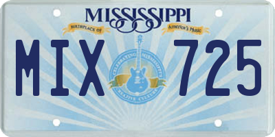 MS license plate MIX725