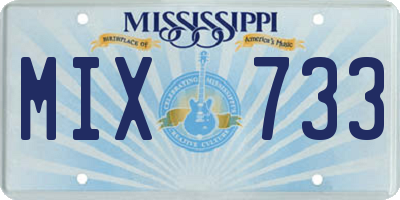MS license plate MIX733