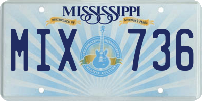 MS license plate MIX736