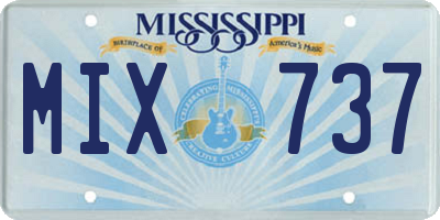 MS license plate MIX737