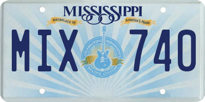 MS license plate MIX740