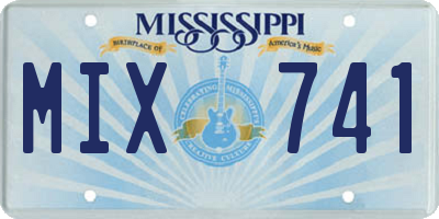 MS license plate MIX741