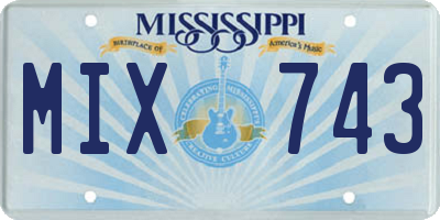 MS license plate MIX743
