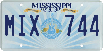 MS license plate MIX744