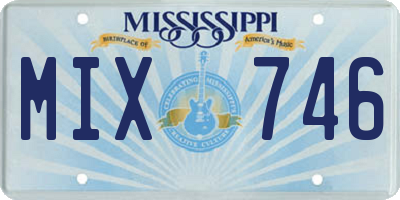 MS license plate MIX746