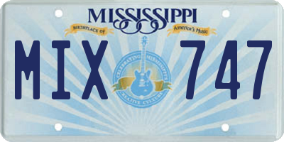 MS license plate MIX747