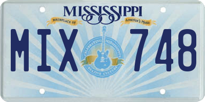 MS license plate MIX748