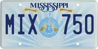 MS license plate MIX750