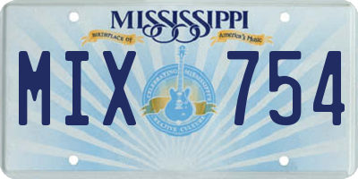 MS license plate MIX754