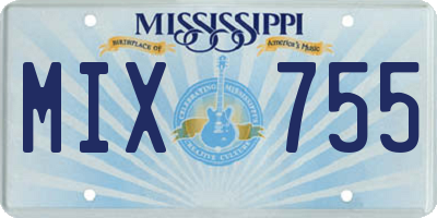 MS license plate MIX755