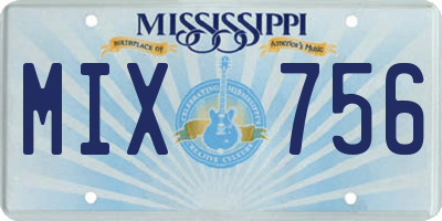 MS license plate MIX756