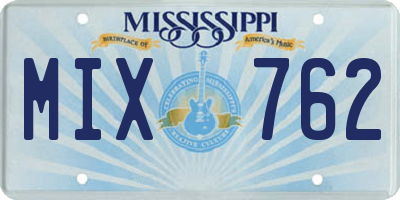 MS license plate MIX762