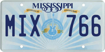 MS license plate MIX766