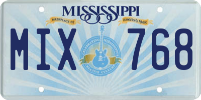 MS license plate MIX768