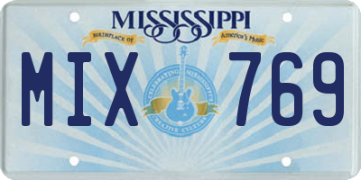 MS license plate MIX769