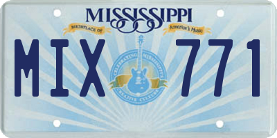 MS license plate MIX771