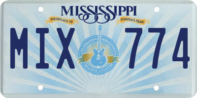 MS license plate MIX774