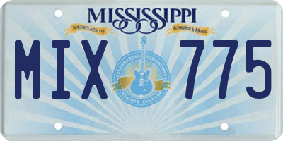 MS license plate MIX775
