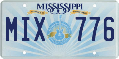 MS license plate MIX776