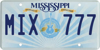 MS license plate MIX777