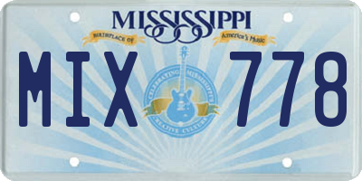 MS license plate MIX778