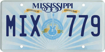 MS license plate MIX779