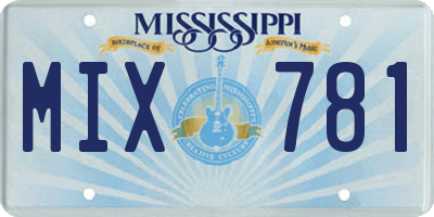 MS license plate MIX781