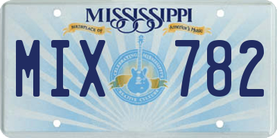 MS license plate MIX782