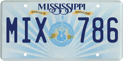 MS license plate MIX786