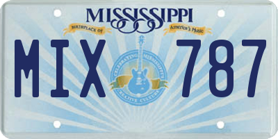 MS license plate MIX787
