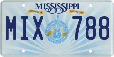 MS license plate MIX788