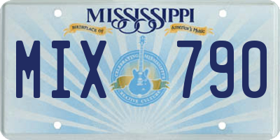 MS license plate MIX790