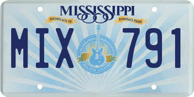 MS license plate MIX791